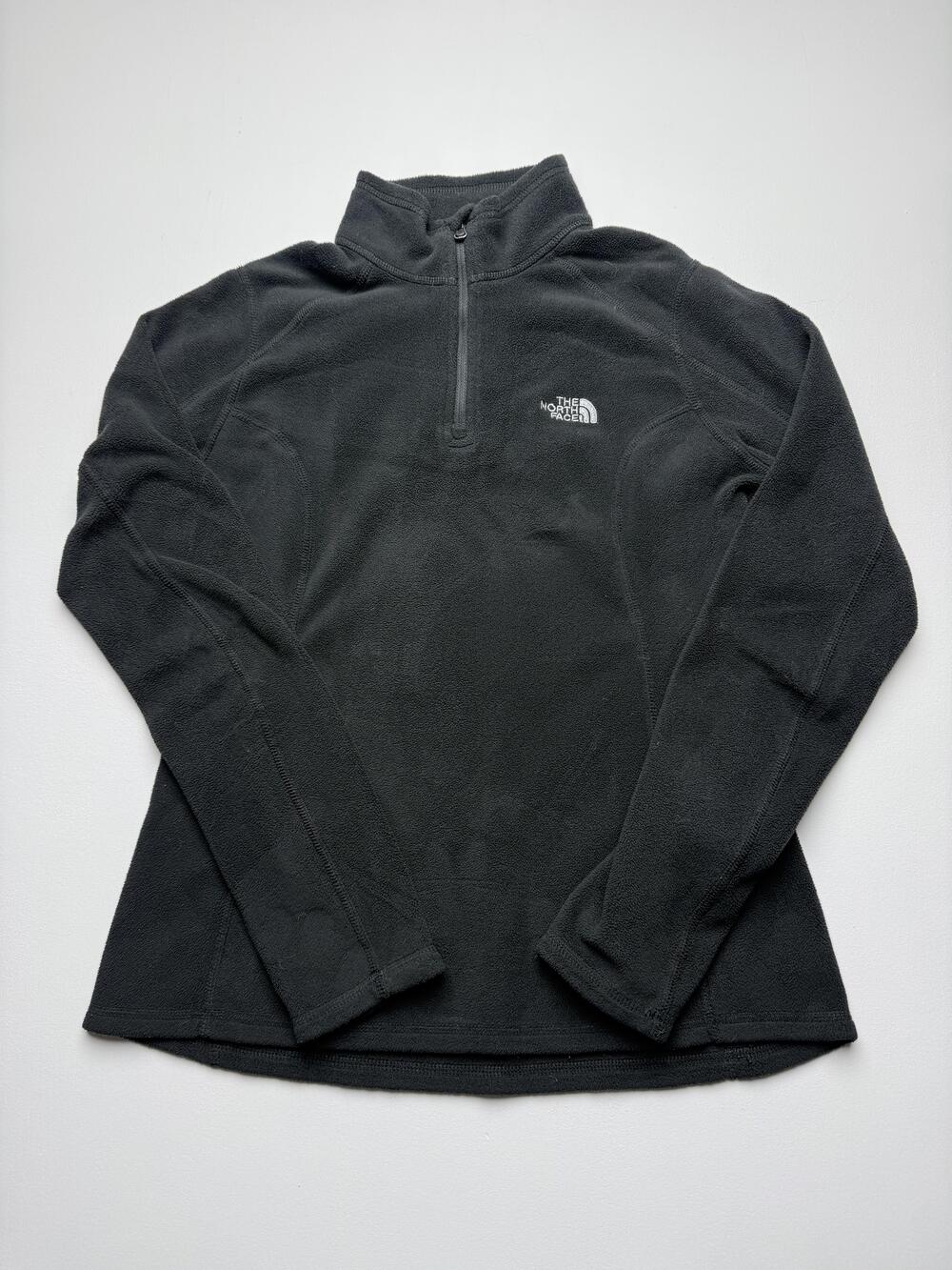 The North Face Fleece Pullover Womens Small Black 1/4 Zip Mock Neck Hiking Top